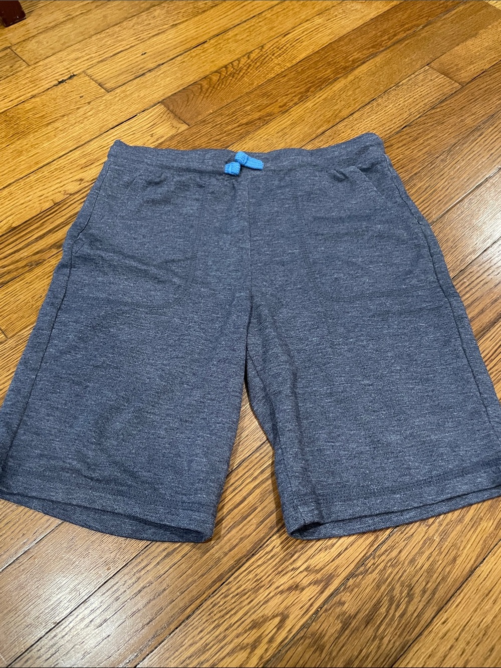 Men's Charcoal Athletic Shorts with Blue Drawstring